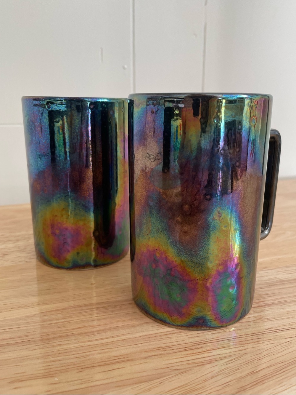 starbucks oil-slick ceramic mug set